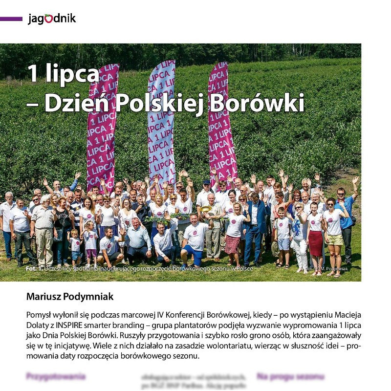 1 lipca - Dzień Polskiej Borówki