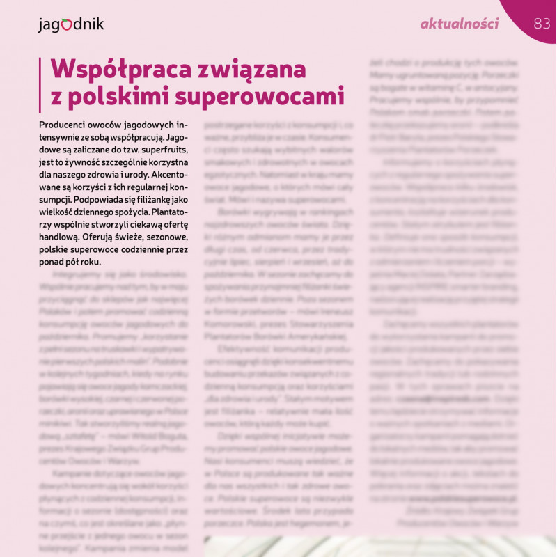 Współpraca związana z polskimi superowocami